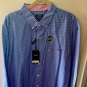 Izod Men’s Gingham Button Down Shirt XLT